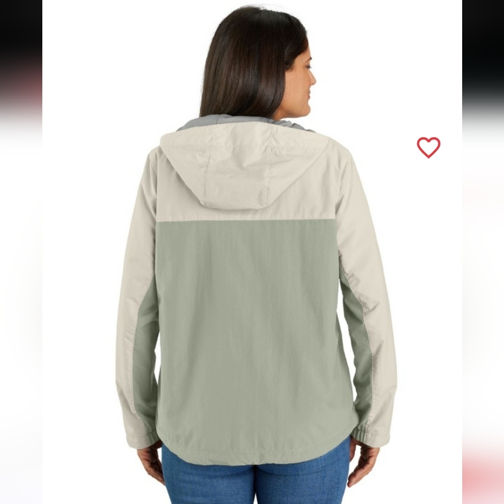 Carhartt | Rain Defender Womens Half Zip Pullover Windbreaker Chalk/Sage, LARGE - Picture 3 of 6